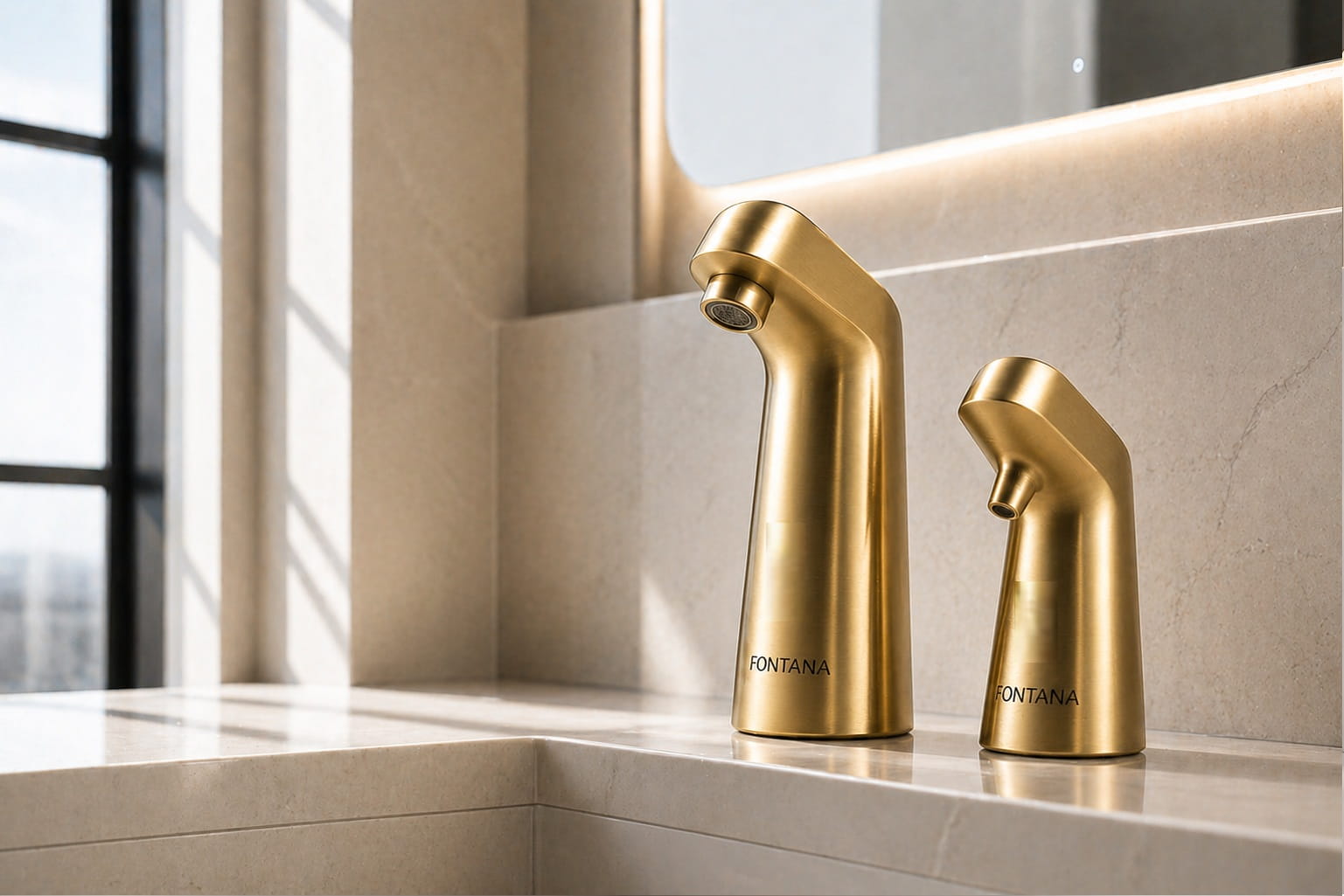 Gold automatic touchless sensor faucets for premium commercial restroom designs
